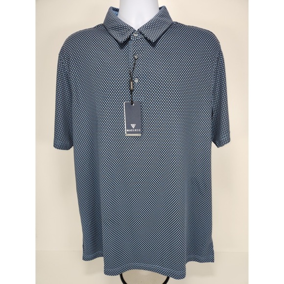 NWT Maelreg Performance Polo Blue Men's XL Moisture Wicking Sun Smart Stretch - Picture 3 of 12